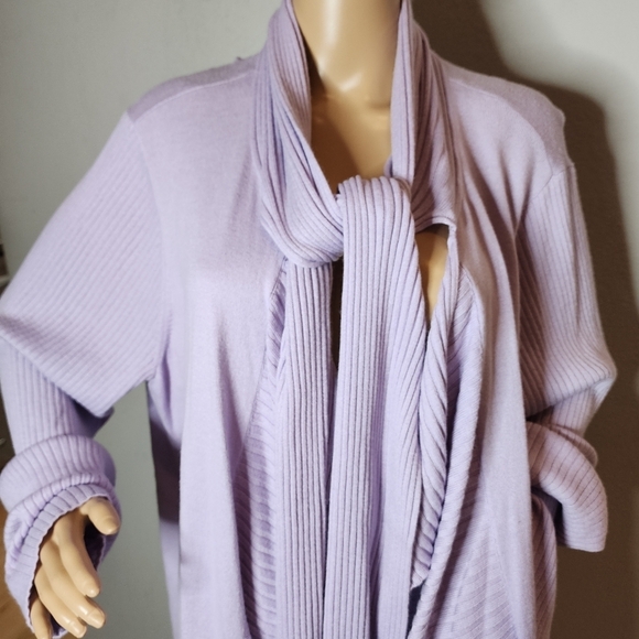 NWT Jones New York Angora Rabbit Hair Blend purple drape cardigan. 3X. - Picture 3 of 16